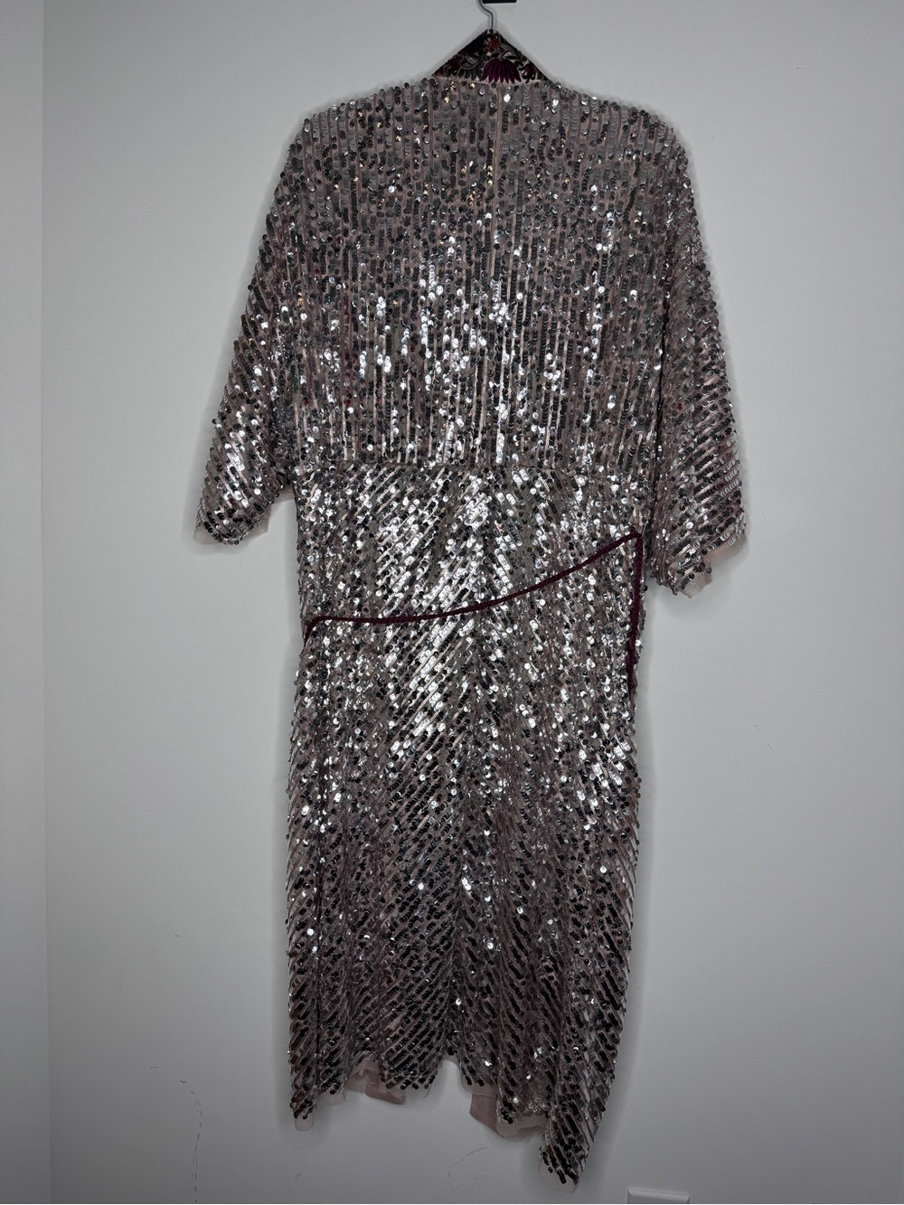 Free People Silver Sequin Light is Coming Duster Kimono Small - Picture 4 of 11